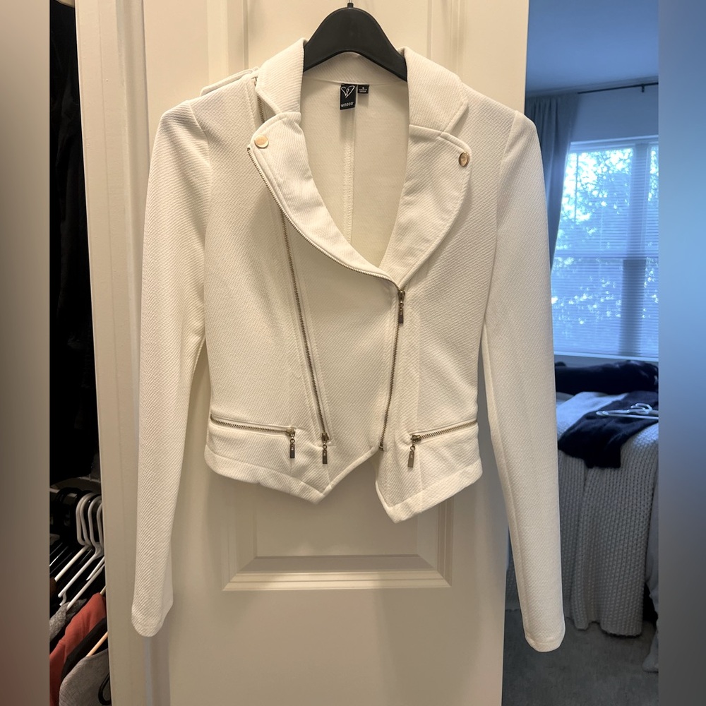 Windsor White Women's Jacket with Gold Accents S